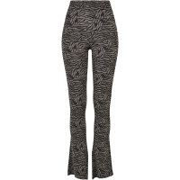 Urban Classics Ladies High Waist Zebra Boot Cut Leggings