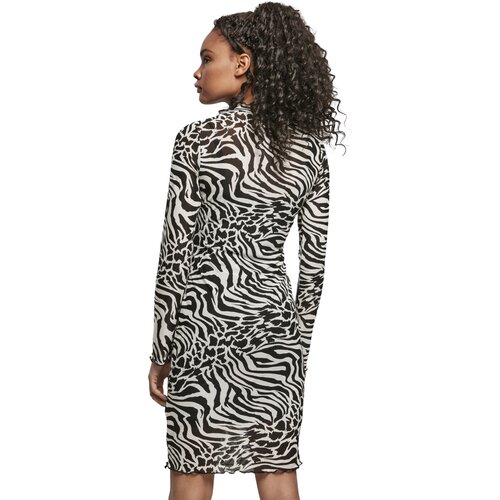 Urban Classics Ladies AOP Double Layer Dress white/black M