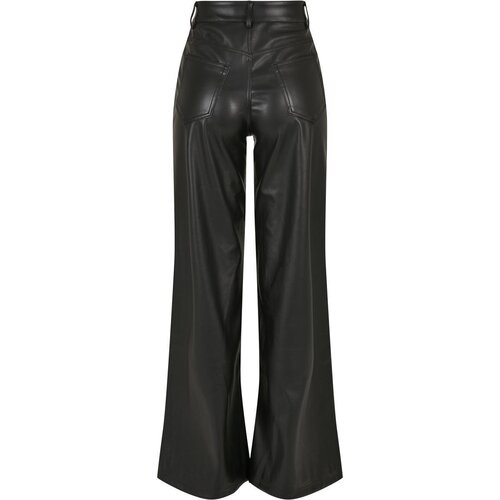Urban Classics Ladies Faux Leather Wide Leg Pants black 29