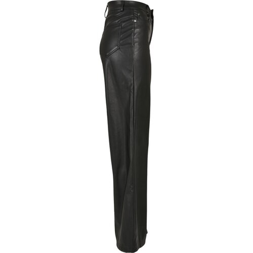 Urban Classics Ladies Faux Leather Wide Leg Pants black 29