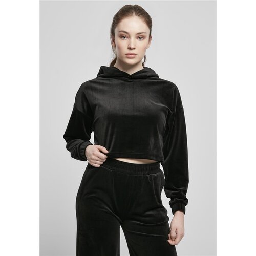 Urban Classics Ladies Cropped Velvet Oversized Hoody black 3XL