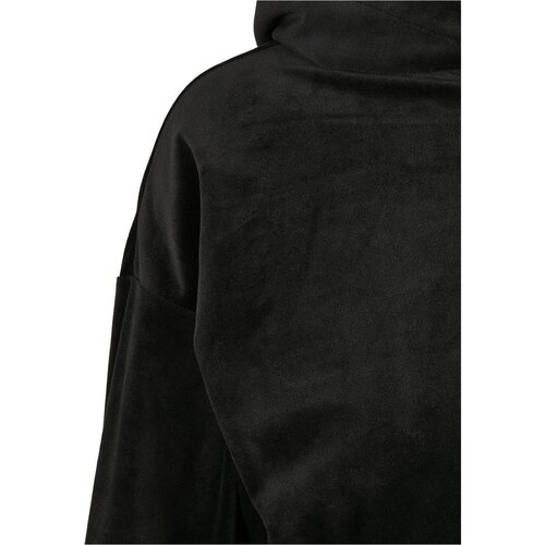 Urban Classics Ladies Cropped Velvet Oversized Hoody black 3XL
