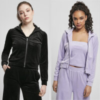 Urban Classics Ladies Short Velvet Zip Hoody