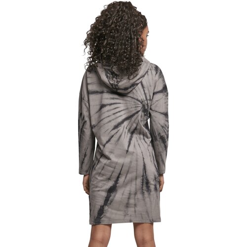Urban Classics Ladies Oversized Tie Dye Hoody Dress black/asphalt XS