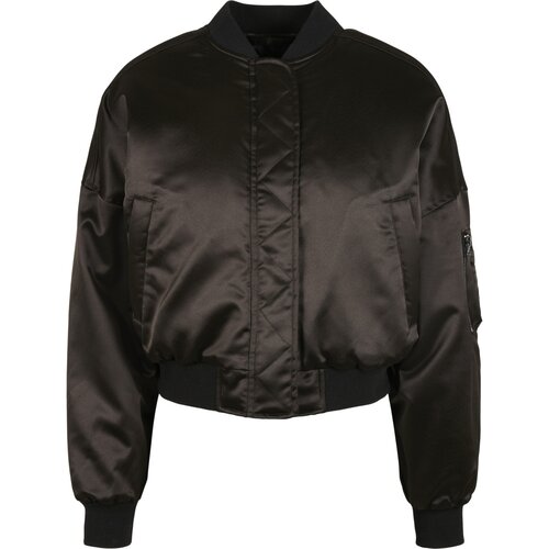 Urban Classics Ladies Short Oversized Satin Bomber Jacket black 3XL