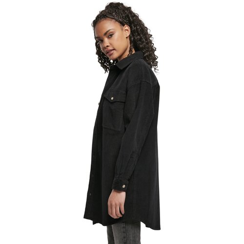 Urban Classics Ladies Long Corduroy Overshirt black 3XL