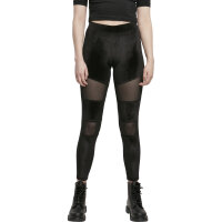 Urban Classics Ladies Velvet Tech Mesh Leggings