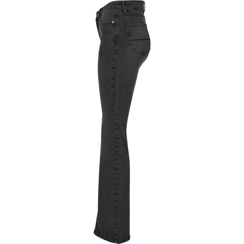 Urban Classics Ladies High Waist Flared Denim Pants black washed 28