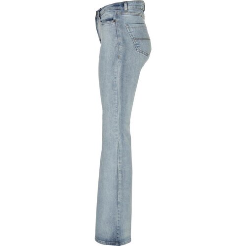 Urban Classics Ladies High Waist Flared Denim Pants tinted light blue washed 29