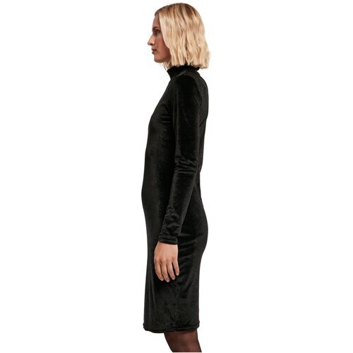 Urban Classics Ladies Velvet Turtle Neck Dress black XS