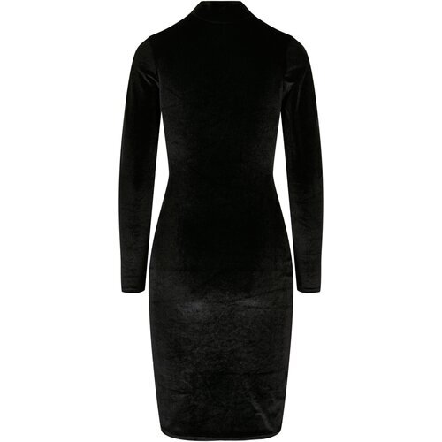 Urban Classics Ladies Velvet Turtle Neck Dress black XS