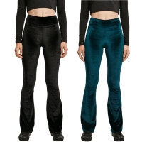 Urban Classics Ladies High Waist Velvet Boot Cut Leggings