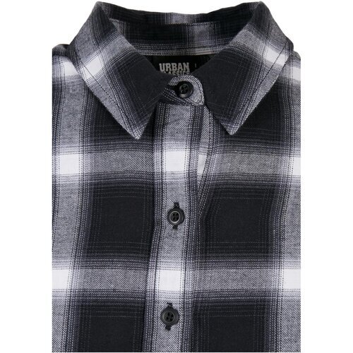 Urban Classics Ladies Cotton Check Shirt Dress black/white L