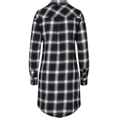 Urban Classics Ladies Cotton Check Shirt Dress black/white L