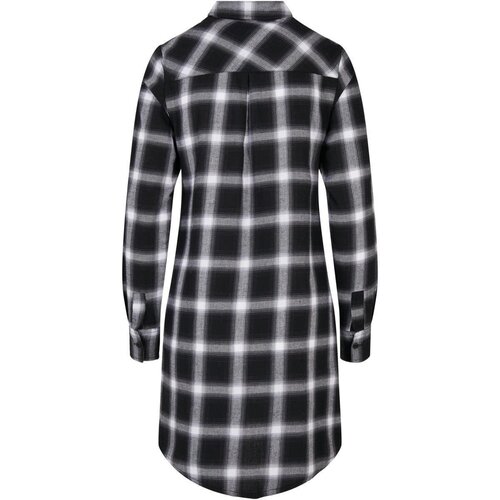Urban Classics Ladies Cotton Check Shirt Dress black/white XS
