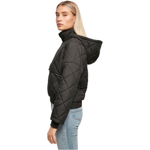 Urban Classics Ladies Oversized Diamond Quilted Pull Over Jacket black 3XL