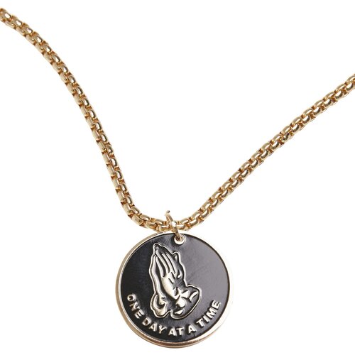 Urban Classics Pray Hands Coin Necklace gold one size