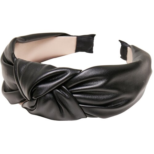 Urban Classics Alice Band Imitation Leather Knot 2-Pack black/grey one size