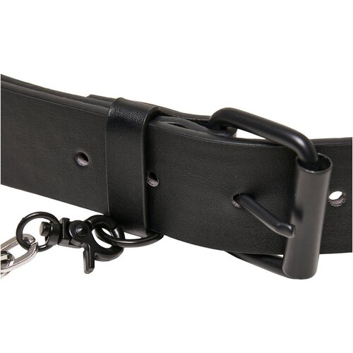 Urban Classics Imitation Leather Belt With Metal Chain black L/XL