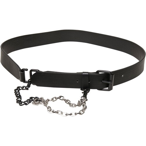 Urban Classics Imitation Leather Belt With Metal Chain black S/M