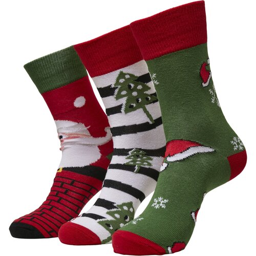 Urban Classics Stripe Santa Christmas Socks 3-Pack