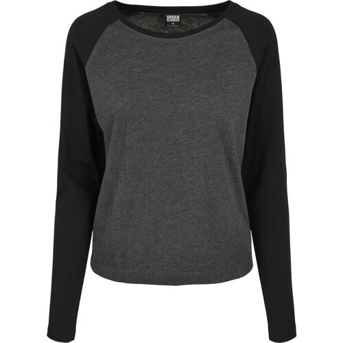 Urban Classics Ladies Contrast Raglan Longsleeve charcoal/black 4XL