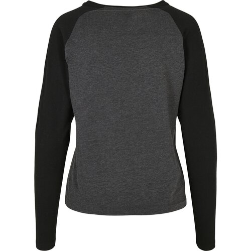 Urban Classics Ladies Contrast Raglan Longsleeve charcoal/black 4XL