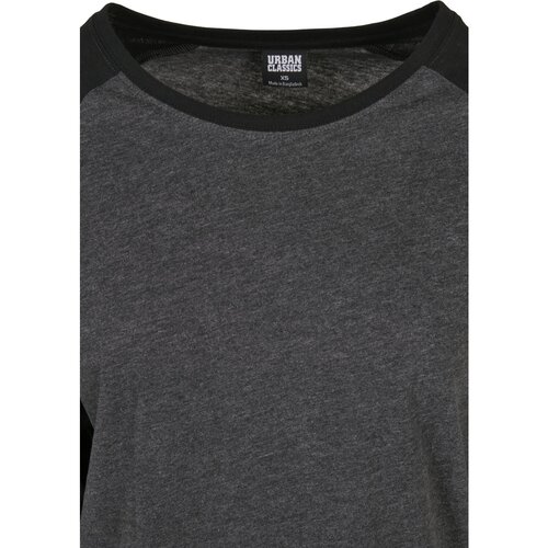 Urban Classics Ladies Contrast Raglan Longsleeve charcoal/black 4XL