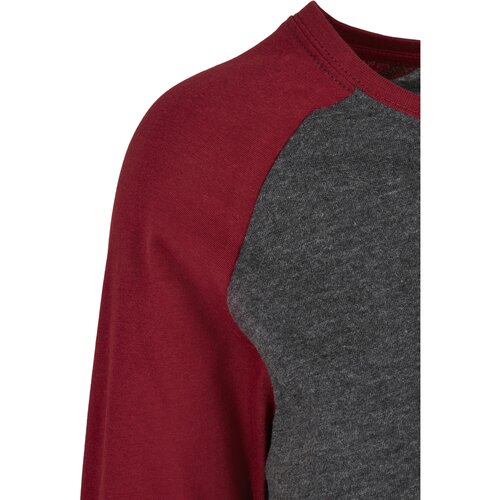 Urban Classics Ladies Contrast Raglan Longsleeve charcoal/burgundy XXL