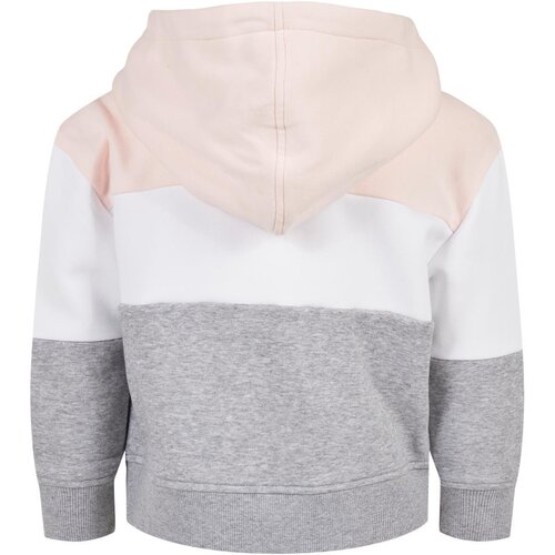 Urban Classics Kids Girls Oversize 3-Tone Hoody lightrose/white/grey 134/140