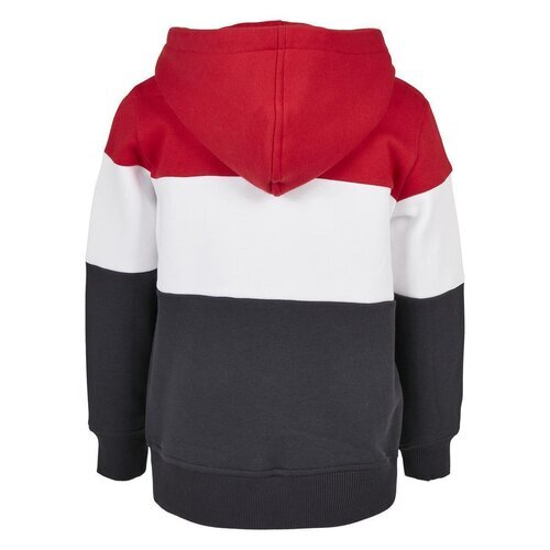 Urban Classics Kids Boys 3-Tone Hoody fire red/white/navy 110/116