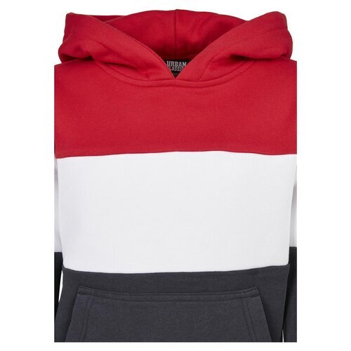 Urban Classics Kids Boys 3-Tone Hoody fire red/white/navy 110/116