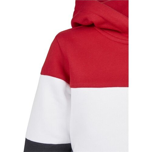 Urban Classics Kids Boys 3-Tone Hoody fire red/white/navy 110/116