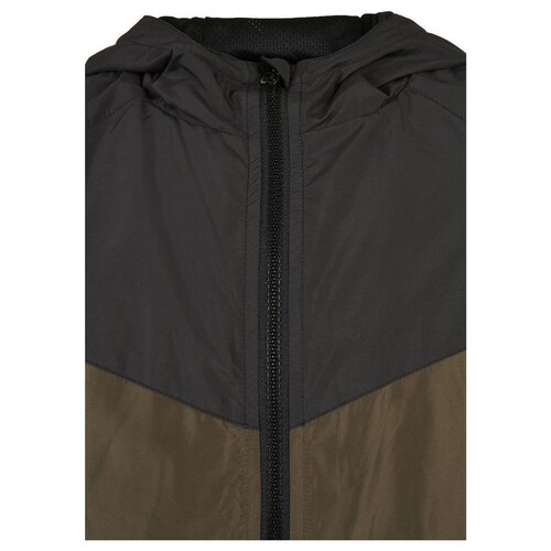 Urban Classics Kids Boys 2-Tone Tech Windrunner black/darkolive 110/116