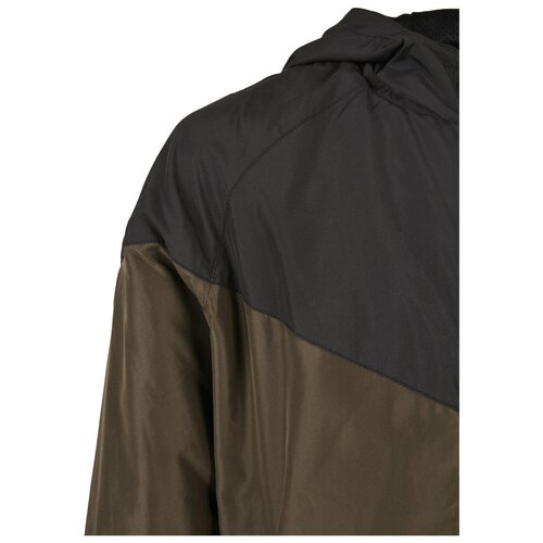 Urban Classics Kids Boys 2-Tone Tech Windrunner black/darkolive 110/116