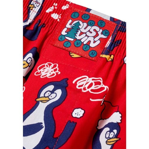 Lousy Livin Christmas Boxershorts Pinguins  Red L
