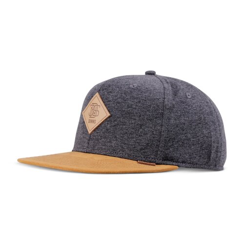 Djinns 6 Panel Snapback Cap Jersey Patch  Charcoal Heather