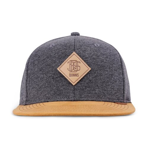 Djinns 6 Panel Snapback Cap Jersey Patch  Charcoal Heather