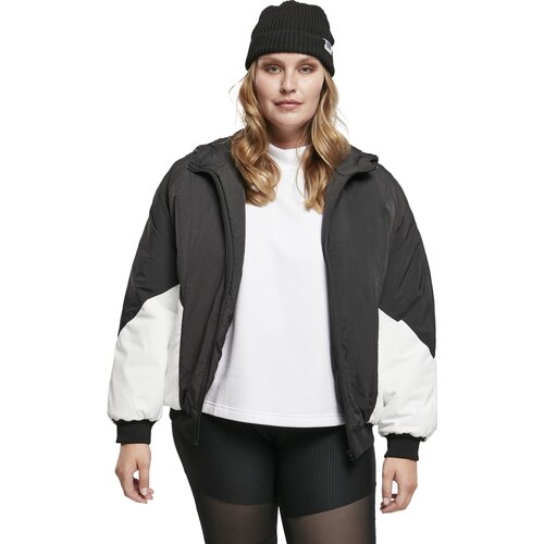 Urban Classics Ladies Padded 2-Tone Batwing Jacket black/white 5XL