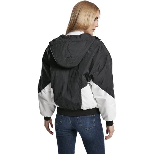 Urban Classics Ladies Padded 2-Tone Batwing Jacket black/white XS
