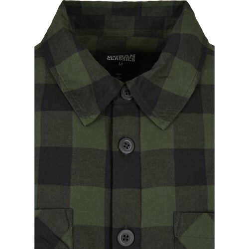 Urban Classics Padded Check Flannel Shirt black/forest XXL