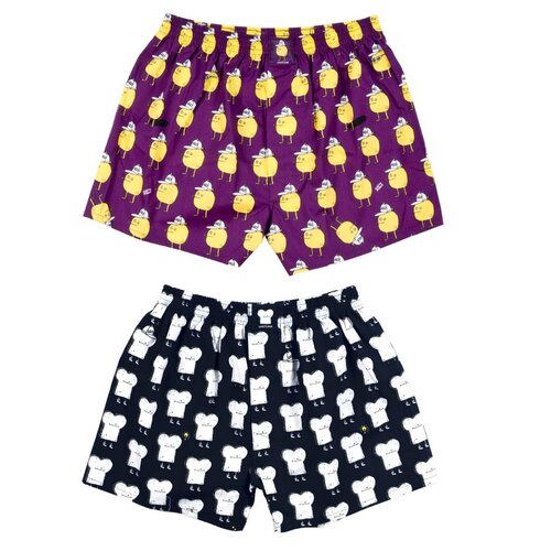 Lousy Livin Boxershorts 2 Pack Toast & Zitrone Purple/Black