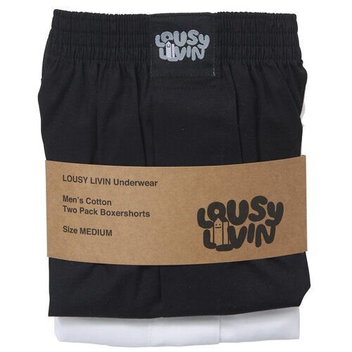 Lousy Livin Boxershorts Lousy Plain 2 Pack black/white