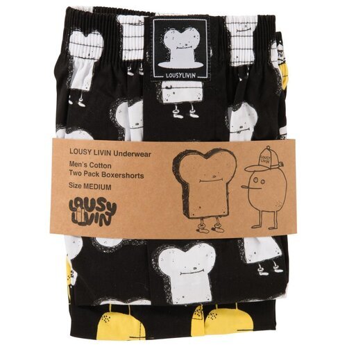 Lousy Livin Boxershorts 2 Pack Toast & Zitrone Black  XL