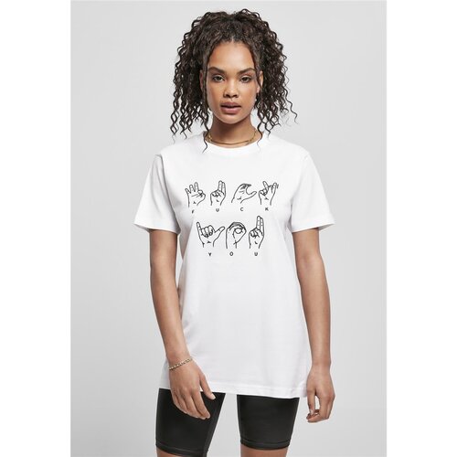 Mister Tee Ladies FU Sign Language Tee white L