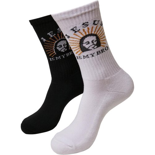 Mister Tee Jesus Is My Bro Socks 2-Pack black/white 35-38