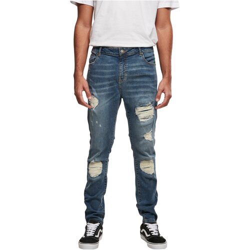 Urban Classics Heavy Destroyed Slim Fit Jeans blue heavy destroyed washed 30/32