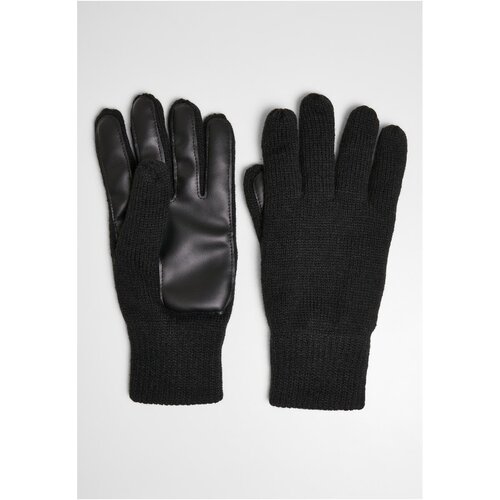 Urban Classics Synthetic Leather Knit Gloves black S/M