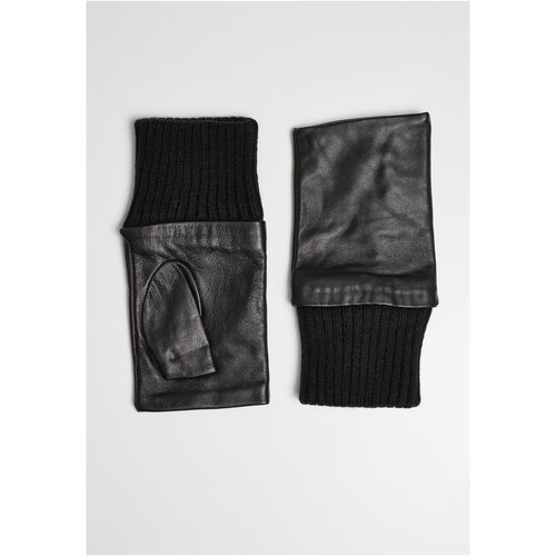 Urban Classics Half Finger Synthetic Leather Gloves black L/XL