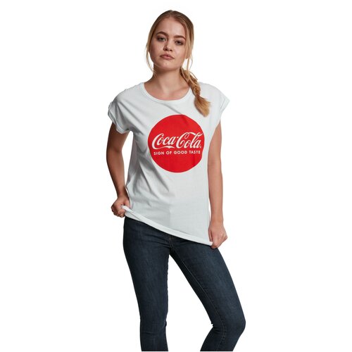 Merchcode Ladies Coca Cola Round Logo Tee white L